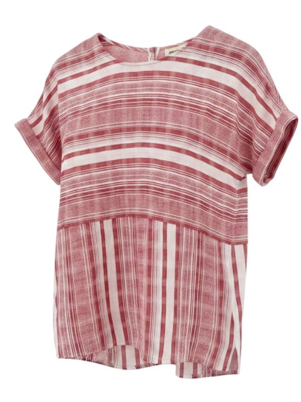 Hartford Alternative Classics Top Size 2 Red White Striped 100% Cotton French EU